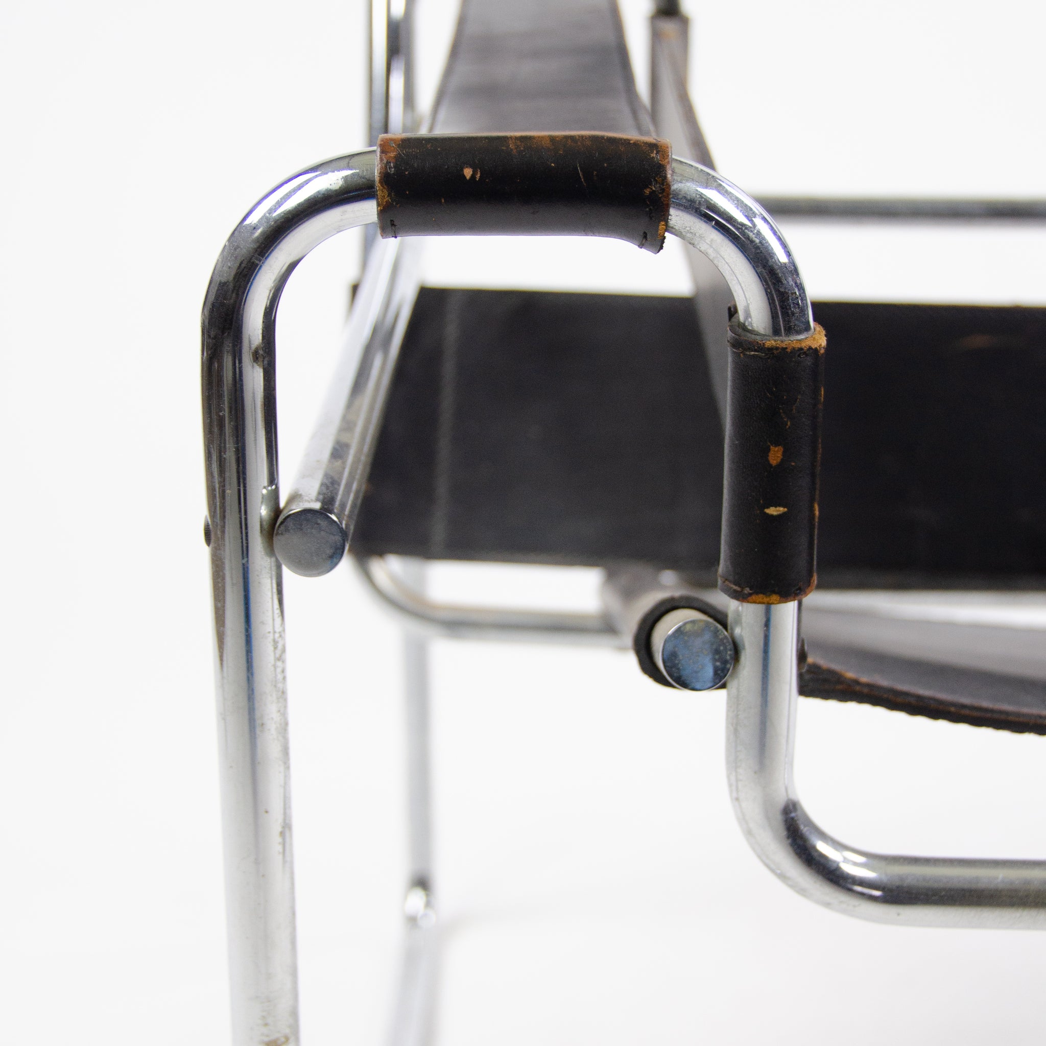 SOLD Early Gavina Knoll Stendig Marcel Breuer Wassily Chair B3 Black Leather