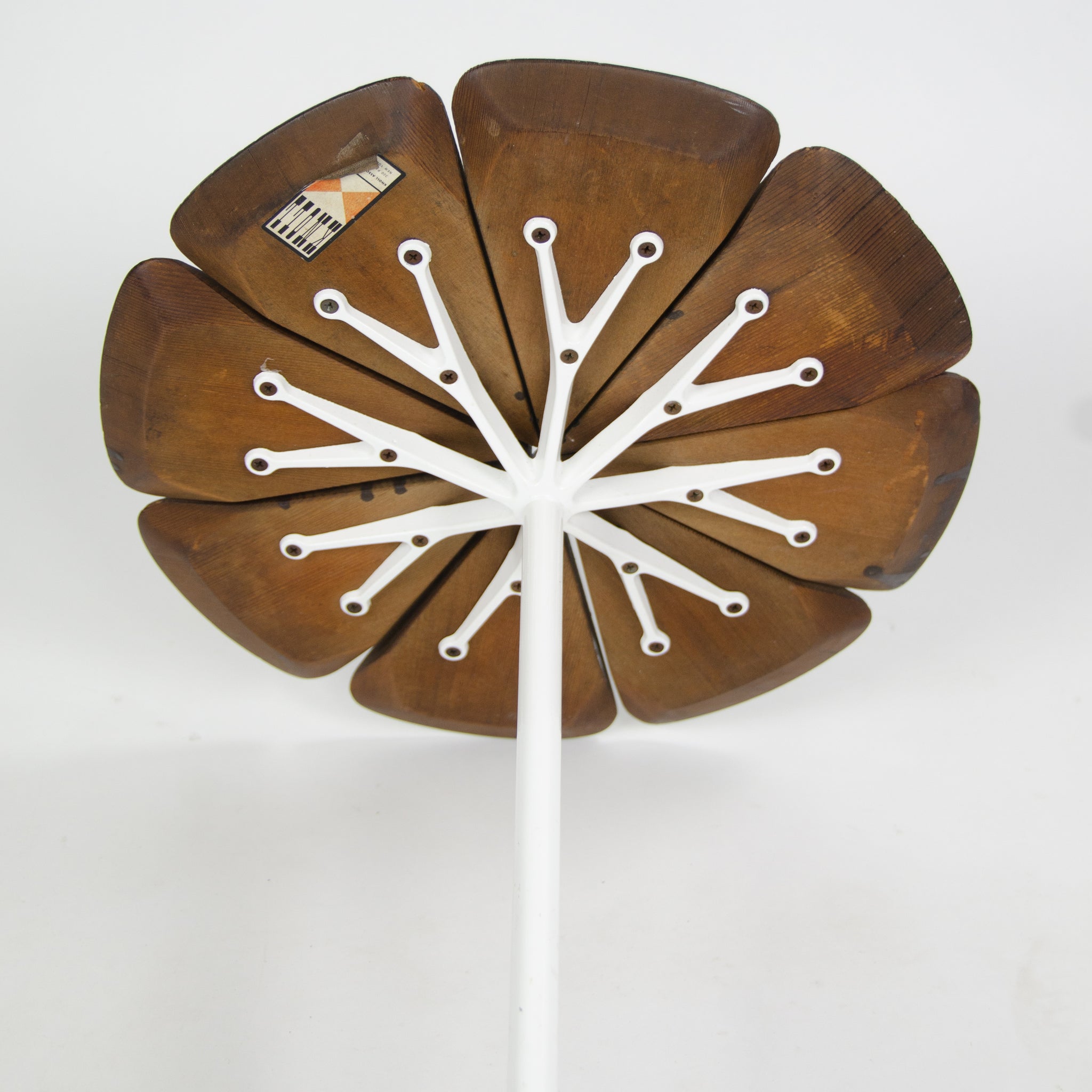 SOLD 1960's Knoll Richard Schultz Petal Table Rare Enameled White & Redwood