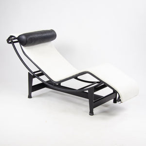 SOLD Cassina Le Corbusier LC4 Chaise Lounge Chair White Leather
