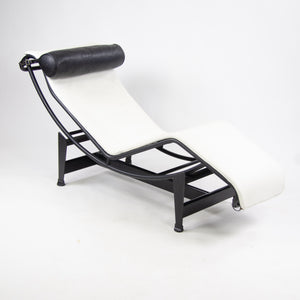 SOLD Cassina Le Corbusier LC4 Chaise Lounge Chair White Leather