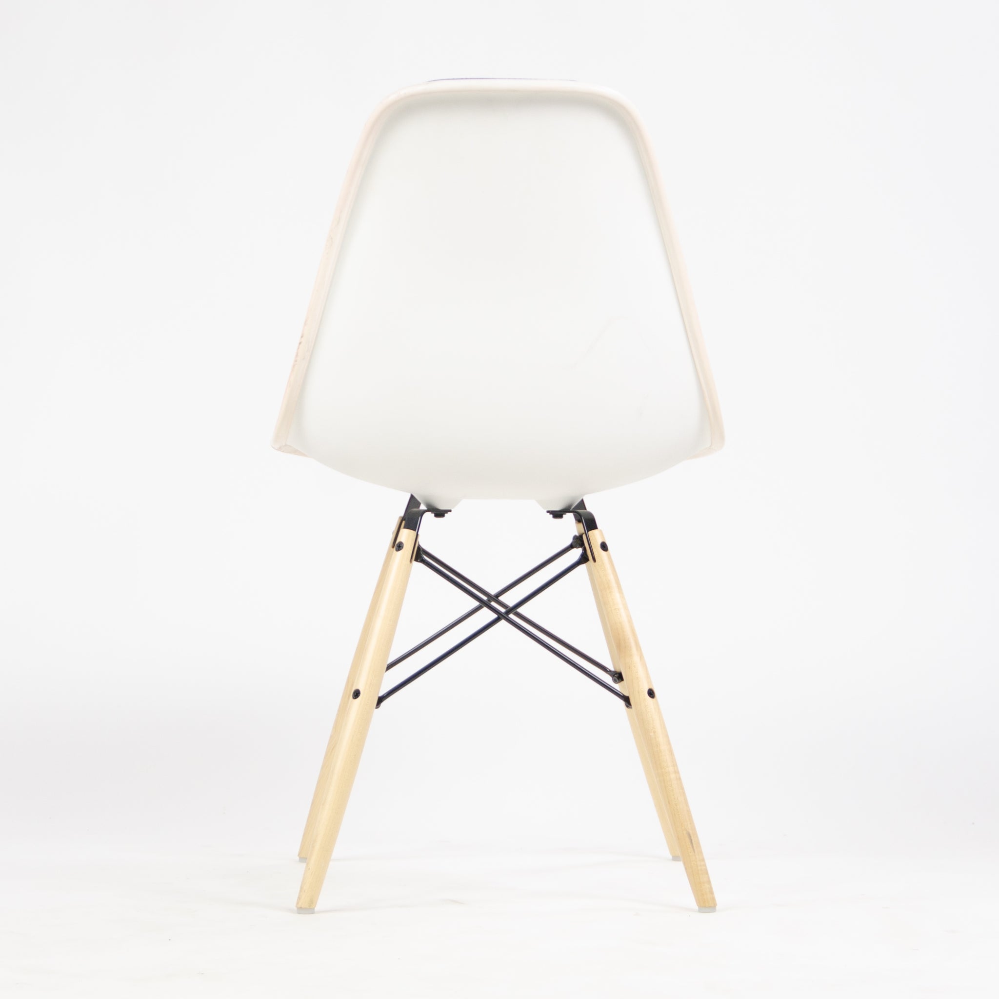 SOLD New 2014 Herman Miller Eames Plastic Upholstered Side Shell Chair Blue Fabric DSW