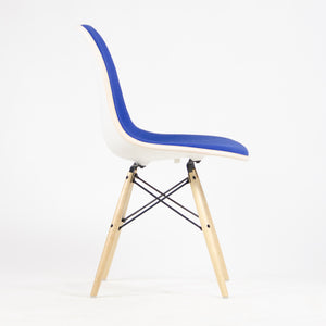 SOLD New 2014 Herman Miller Eames Plastic Upholstered Side Shell Chair Blue Fabric DSW