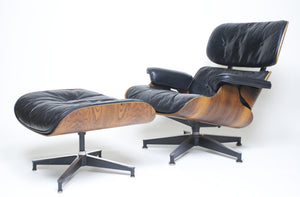 SOLD Early 1960's Herman Miller Eames Lounge Chair & Ottoman Rosewood 670 671