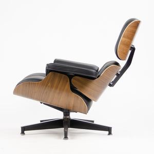 SOLD 2015 New Herman Miller Eames Lounge Chair & Ottoman Walnut 670 671 Black Leather