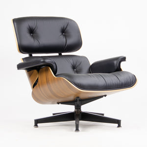 SOLD 2015 New Herman Miller Eames Lounge Chair & Ottoman Walnut 670 671 Black Leather