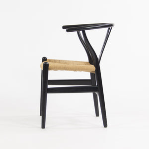 Hans Wegner Carl Hansen Denmark Wishbone Dining Chairs Black Set of Eight Vintage Examples