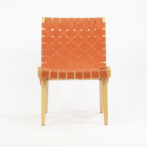 SOLD Knoll Studio Jens Risom Lounge Chair Maple w/ Red Orange Webbing