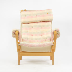 SOLD Bruno Mathsson Vintage Original Pernilla Fabric Lounge Chair by Dux in Sweden