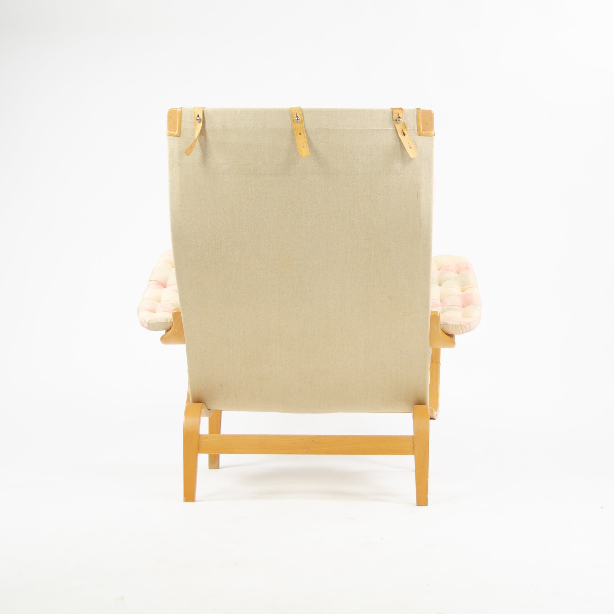 SOLD Bruno Mathsson Vintage Original Pernilla Fabric Lounge Chair by Dux in Sweden