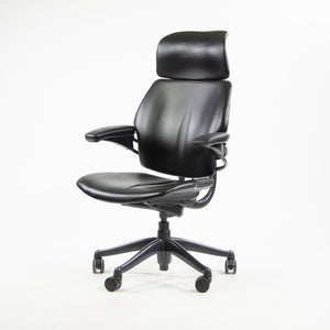 SOLD Humanscale Freedom Task Chair w/ Headrest Desk Chair Black Leather