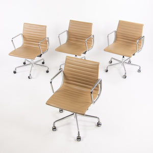 2008 Herman Miller Eames Aluminum Group Management Desk Chair in Tan Naugahyde Multiples Available