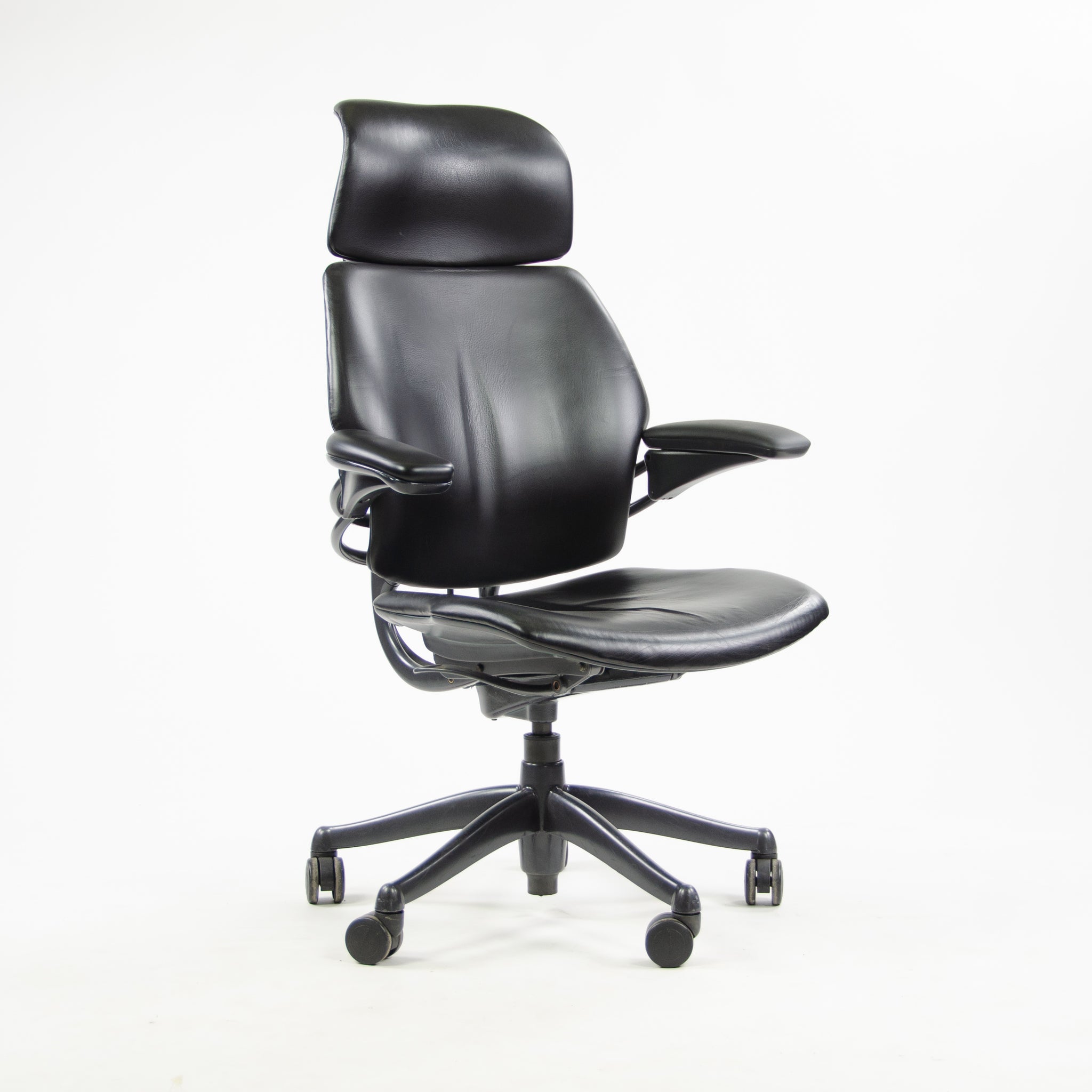 SOLD Humanscale Freedom Task Chair w/ Headrest Desk Chair Black Leather