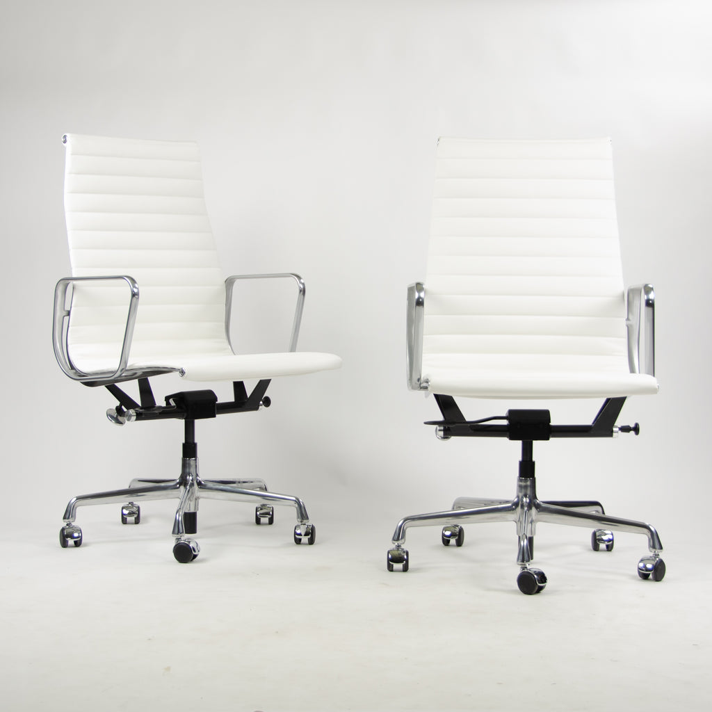 SOLD Eames Herman Miller Brand New Leather High Pneumatic Aluminum Group Desk Chairs 6x