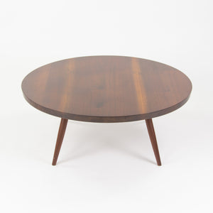 SOLD 1959 George Nakashima 36 inch Round Black Walnut Coffee Table with Provenance