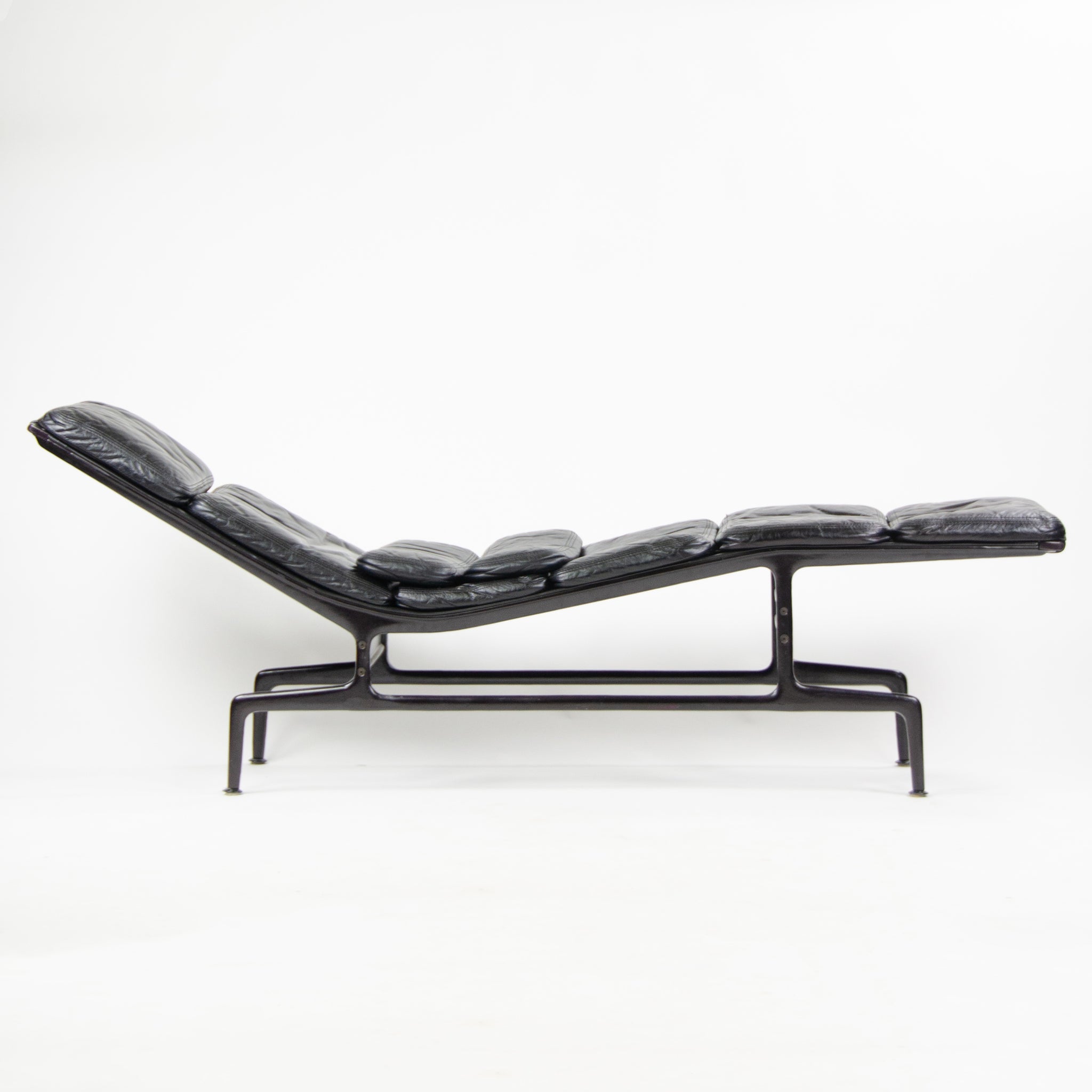 SOLD 1970's Eames Herman Miller Billy Wilder Black and Eggplant Chaise Lounge Chair