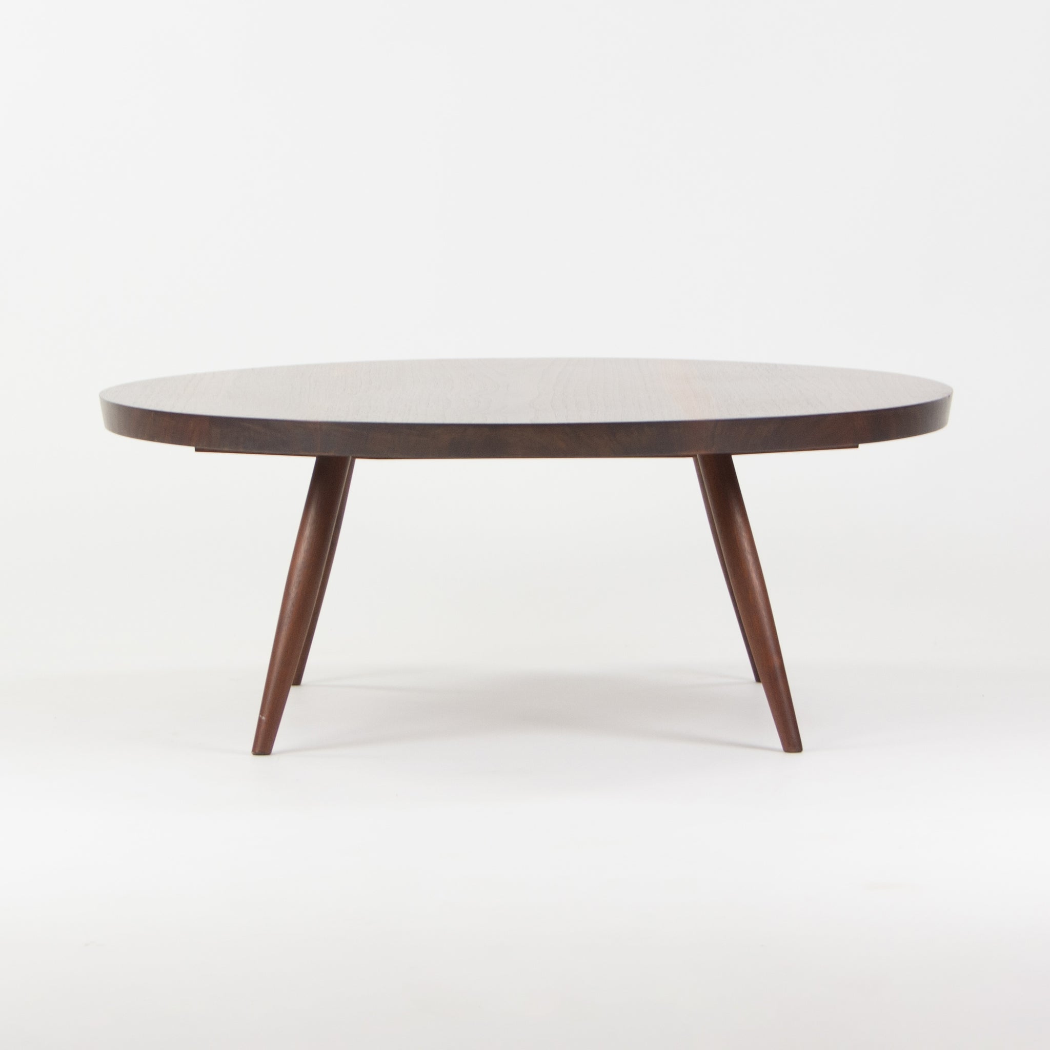 SOLD 1959 George Nakashima 36 inch Round Black Walnut Coffee Table with Provenance