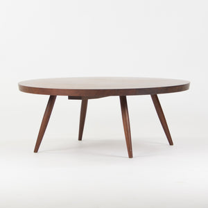 SOLD 1959 George Nakashima 36 inch Round Black Walnut Coffee Table with Provenance