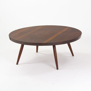 SOLD 1959 George Nakashima 36 inch Round Black Walnut Coffee Table with Provenance