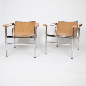 1950's Authentic Le Corbusier Marked STENDIG LC1 Basculant Chairs Thonet Cassina