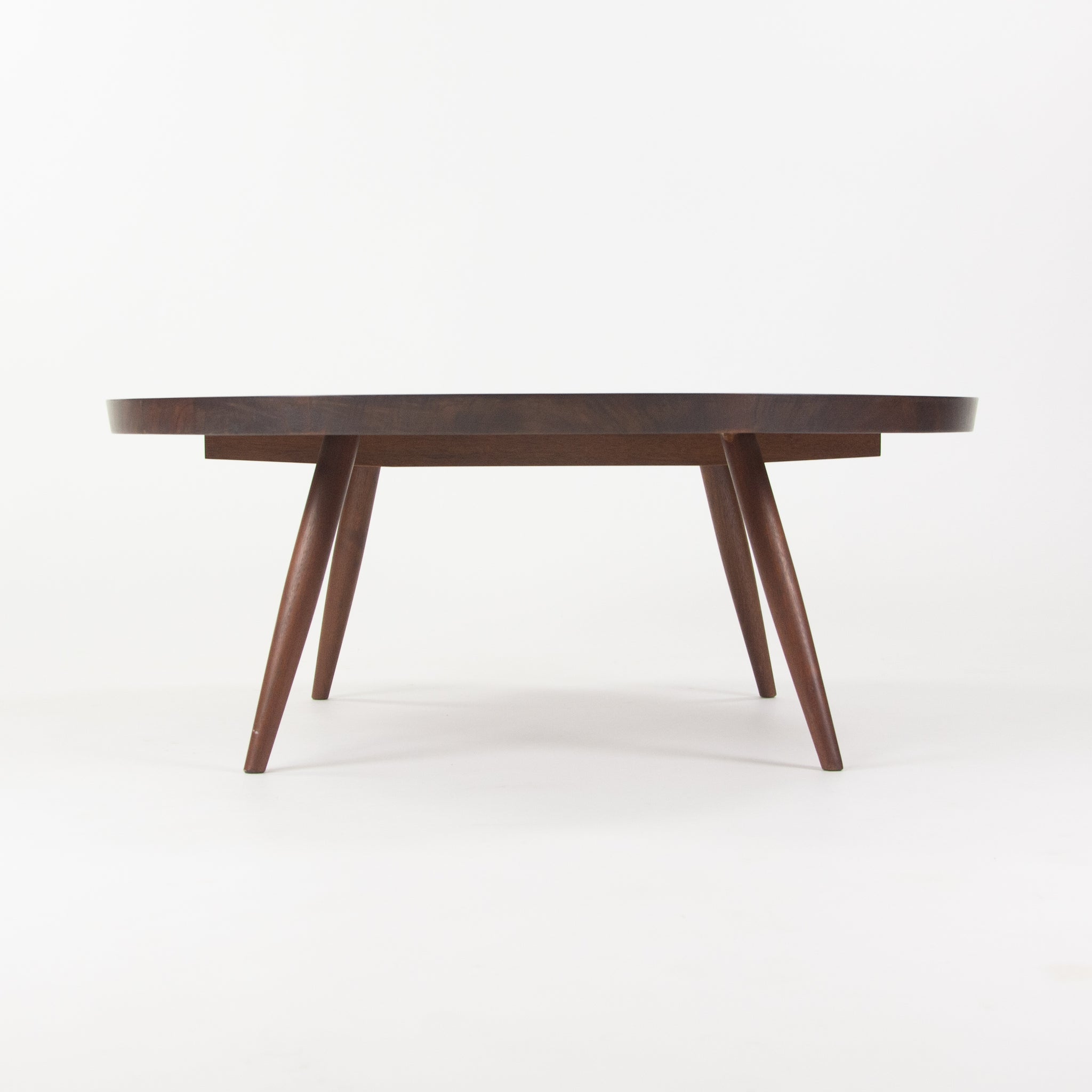 SOLD 1959 George Nakashima 36 inch Round Black Walnut Coffee Table with Provenance