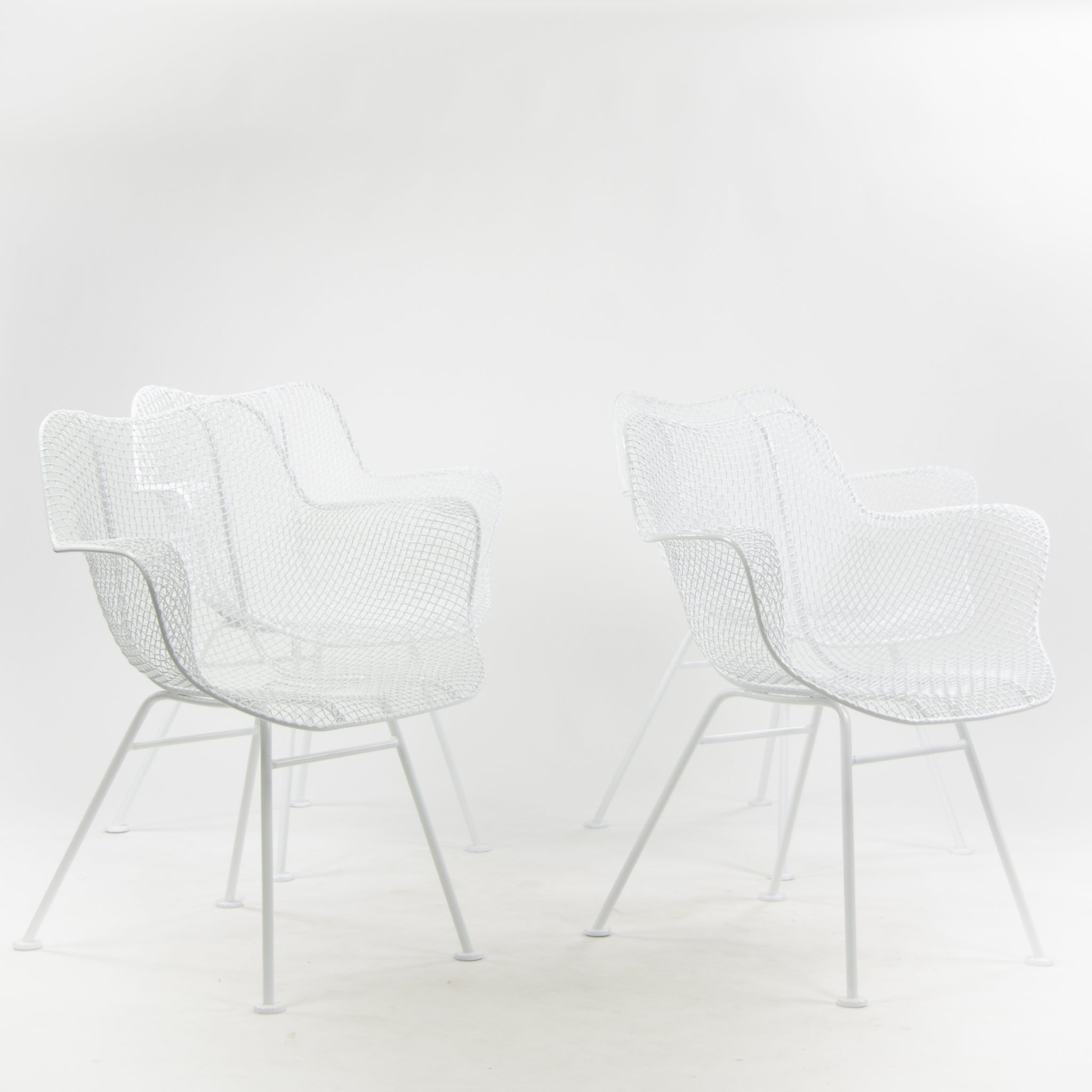 SOLD Russell Woodard 1960's Vintage Sculptura Outdoor Dining Chairs New Powder Coated Finish
