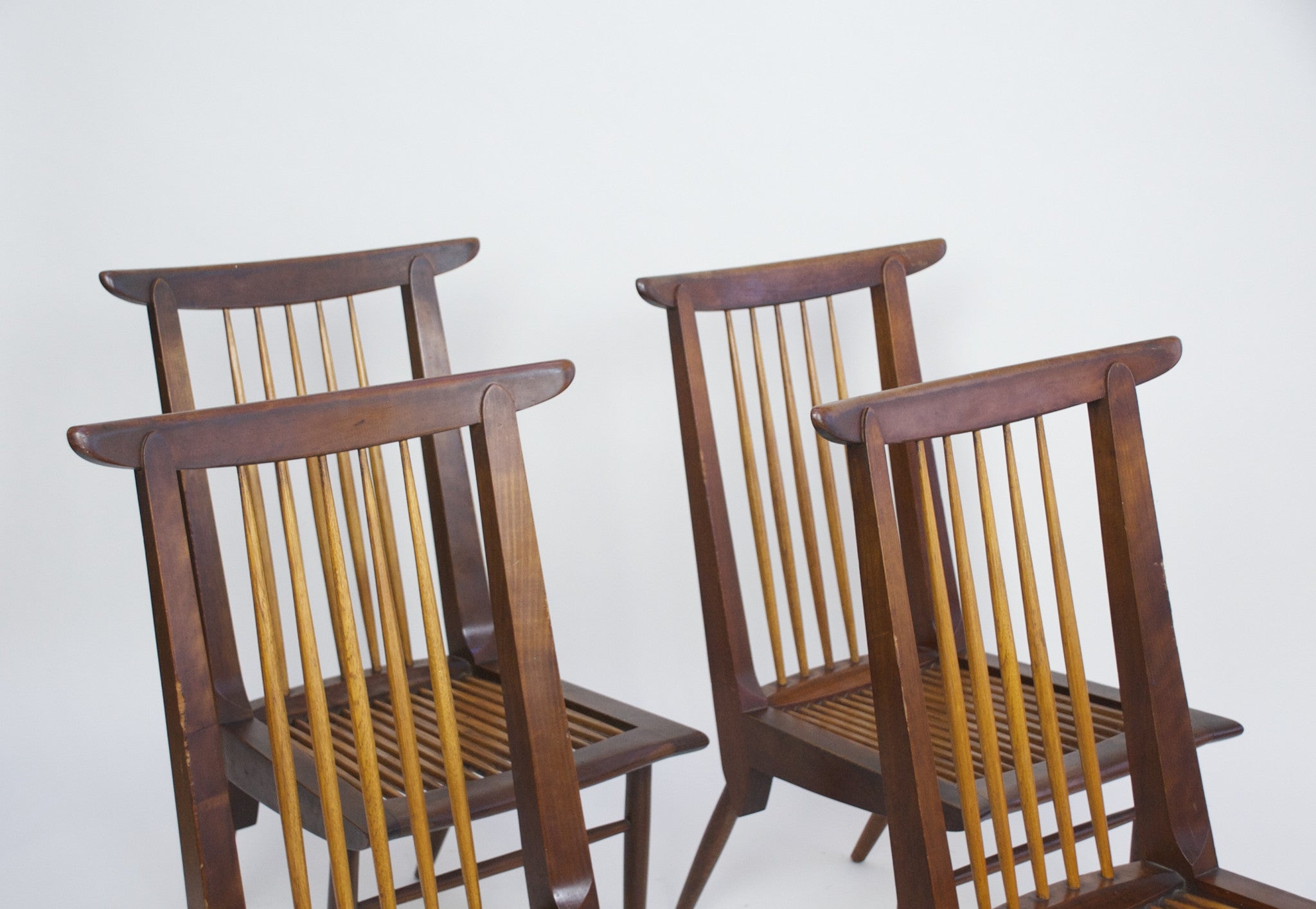SOLD George Nakashima Sundra for Widdicomb Set of 4 Chairs Rare Walnut, Authentic