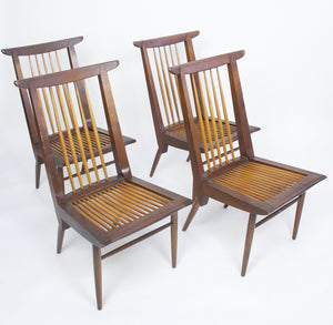 SOLD George Nakashima Sundra for Widdicomb Set of 4 Chairs Rare Walnut, Authentic