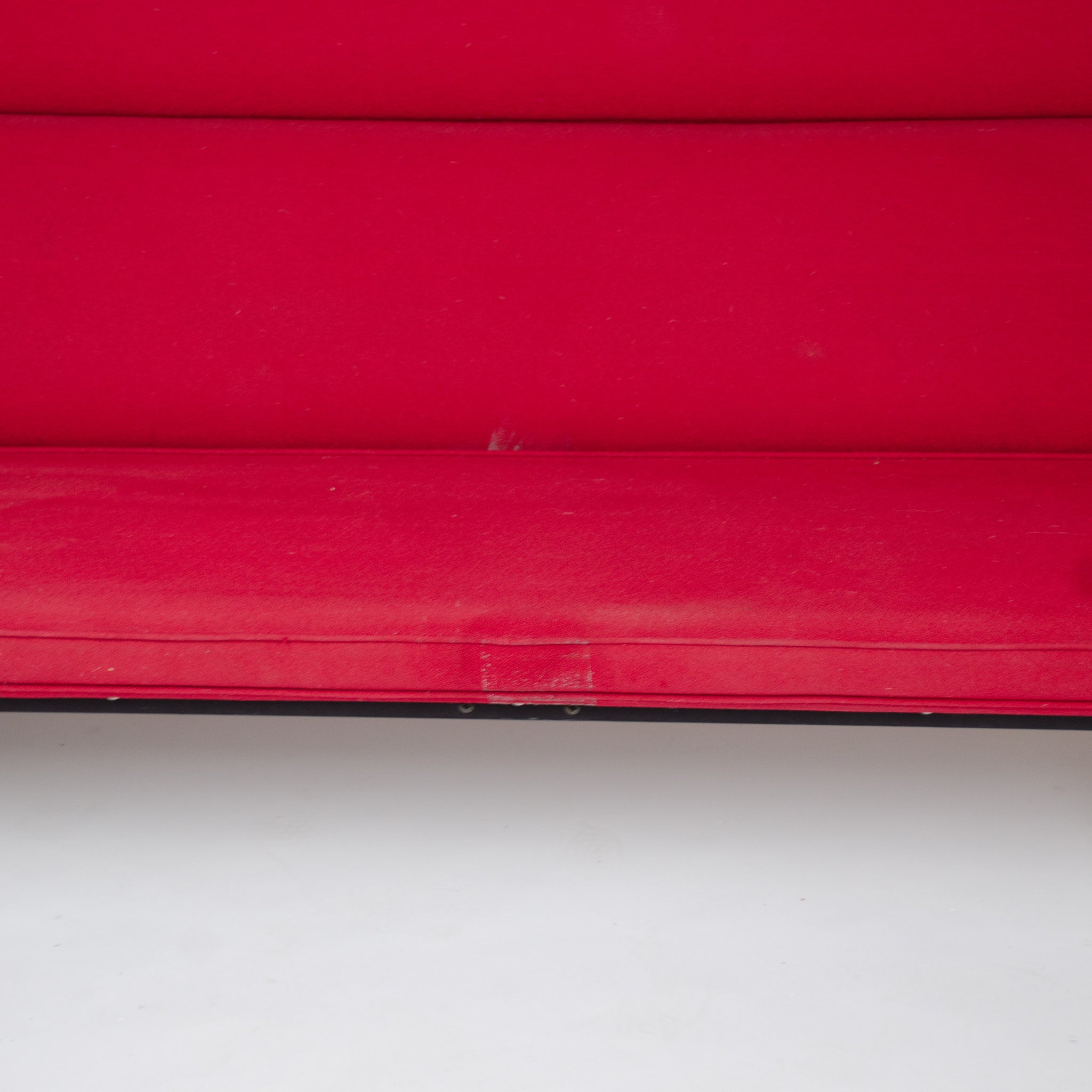 SOLD Early 2000's Eames Herman Miller Sofa Compact with Red Original Crepe Upholstery