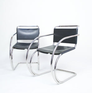 SOLD Knoll International Mies Van Der Rohe MR20 Armchairs - Bauhaus Era