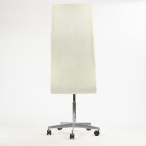 SOLD Fritz Hansen Arne Jacobsen Tall Oxford Rolling Chair White Leather