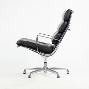 SOLD Herman Miller Eames Soft Pad Aluminum Group Lounge Chair Black Leather 2x Avail