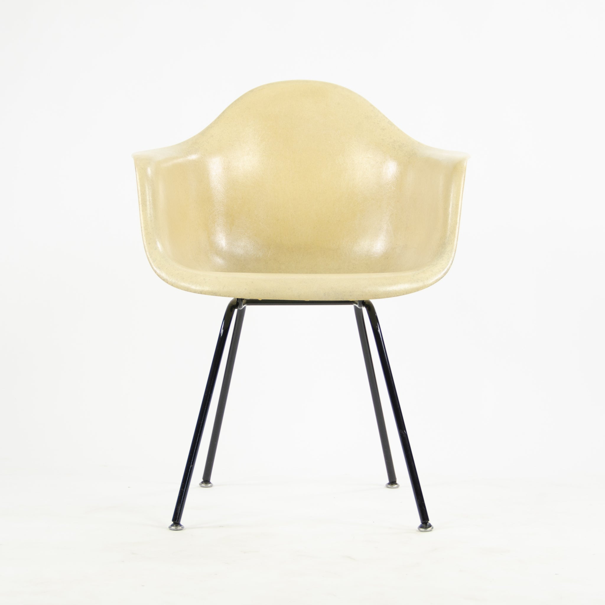 SOLD Herman Miller Eames 1954 Yellow Fiberglass Armshell Chairs DAX Pair