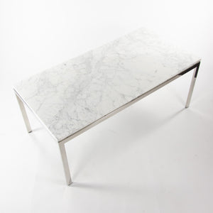 SOLD Marble 2011 Cumberland Meeting Dining Table Desk White w/ Stainless Base Knoll