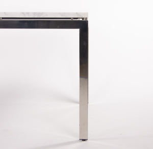 SOLD Marble 2011 Cumberland Meeting Dining Table Desk White w/ Stainless Base Knoll