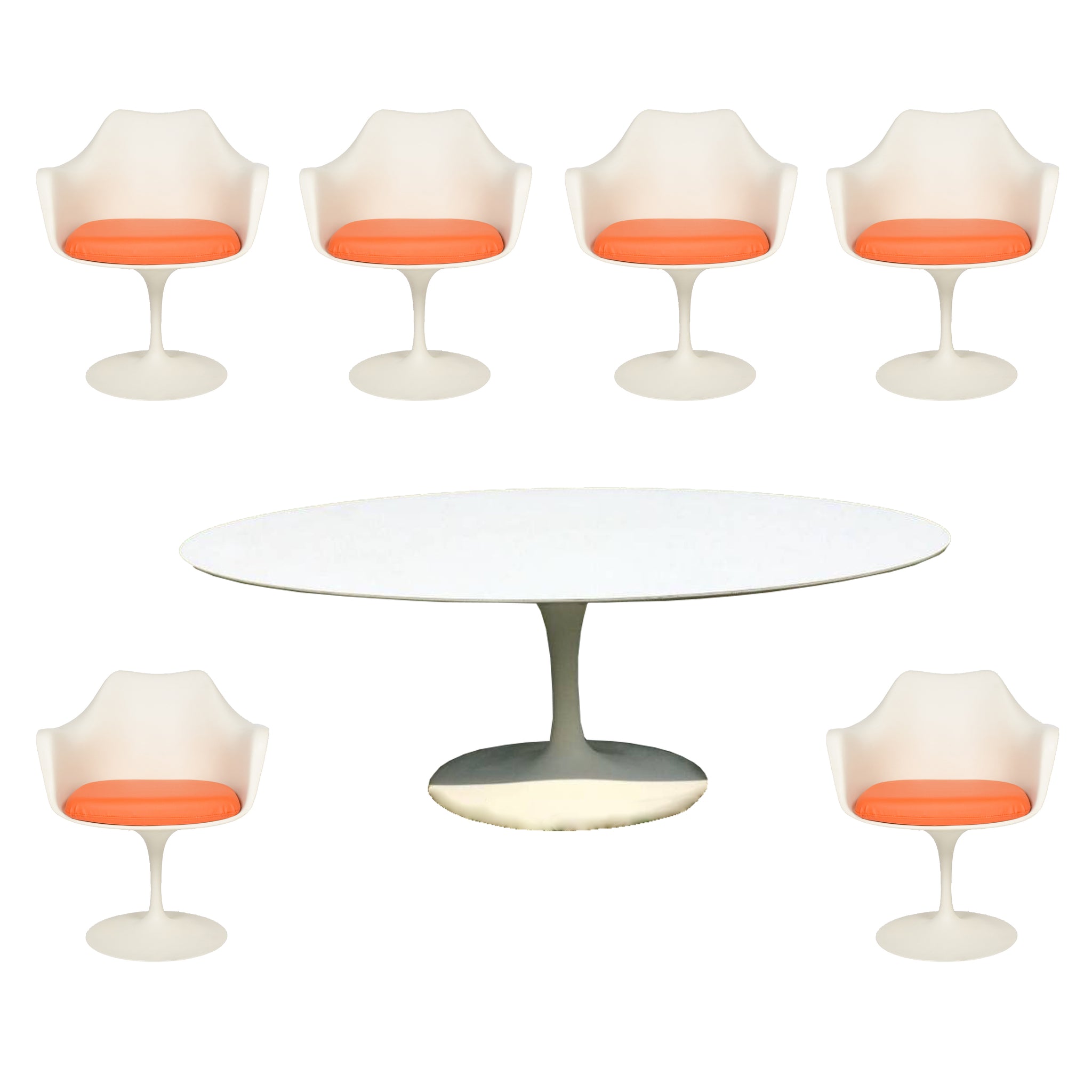 SOLD Knoll by Eero Saarinen 78 Inch Tulip Conference / Dining Table w/ 6 Armchairs!