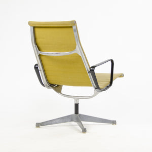 SOLD 1960's Ochre Eames Herman Miller Aluminum Group Lounge Chair, Girard Fabric