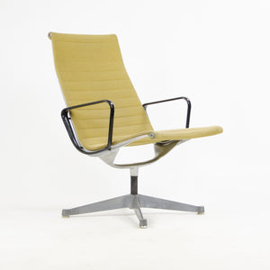 SOLD 1960's Ochre Eames Herman Miller Aluminum Group Lounge Chair, Girard Fabric