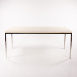 Granite 6x3 ft Meeting Dining Conference Table Beige w/ Stainless Base Knoll