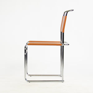 B5 for Marcel Breuer Set of 4 Chrome Leather Bauhaus Dining Chairs for Tecta