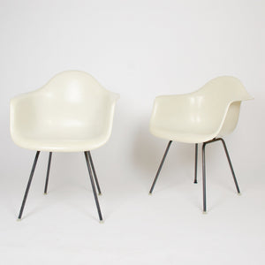 SOLD Herman Miller Eames 1950's Ivory / White Fiberglass Shell Chairs Arm Shells 2x