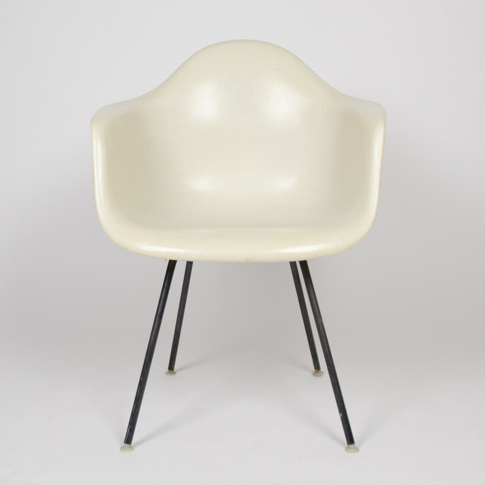 SOLD Herman Miller Eames 1950's Ivory / White Fiberglass Shell Chairs Arm Shells 2x