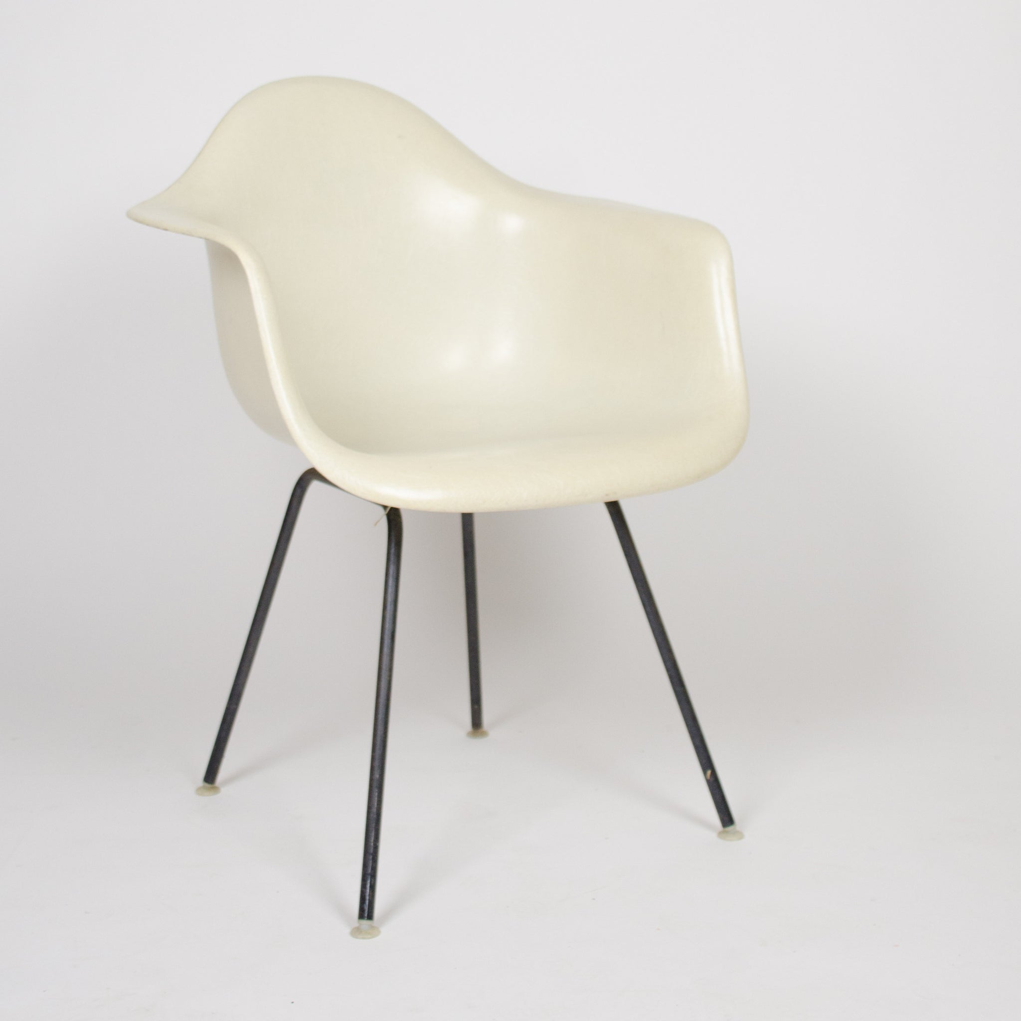 SOLD Herman Miller Eames 1950's Ivory / White Fiberglass Shell Chairs Arm Shells 2x