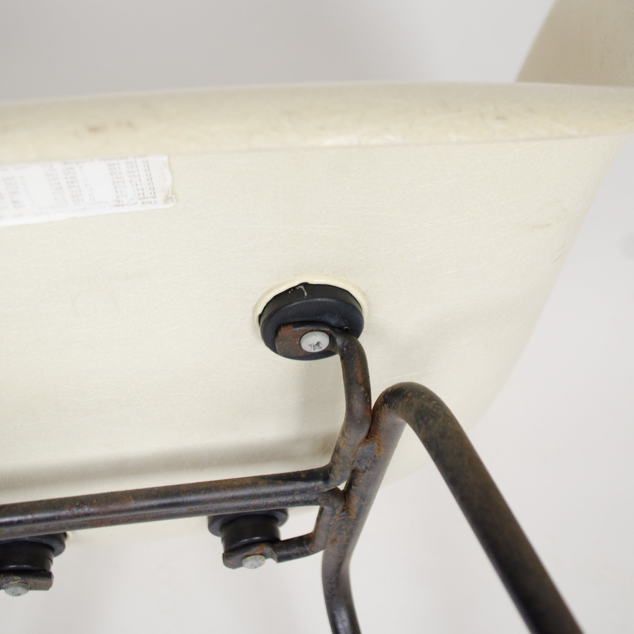 SOLD Herman Miller Eames 1950's Ivory / White Fiberglass Shell Chairs Arm Shells 2x