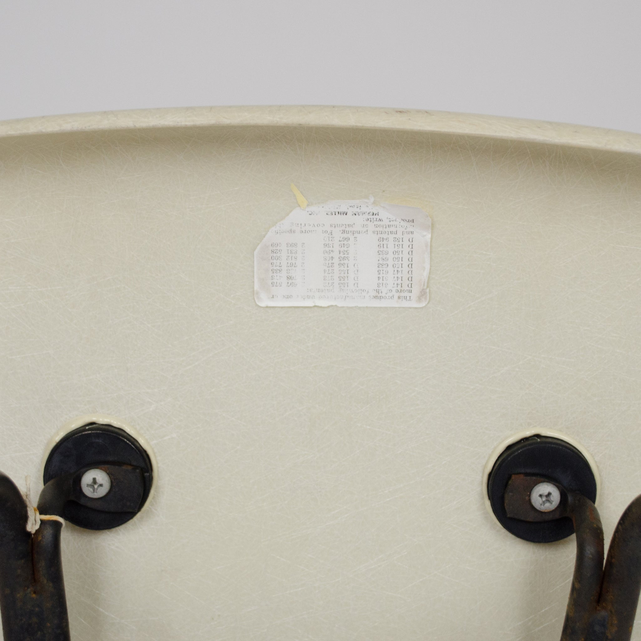 SOLD Herman Miller Eames 1950's Ivory / White Fiberglass Shell Chairs Arm Shells 2x