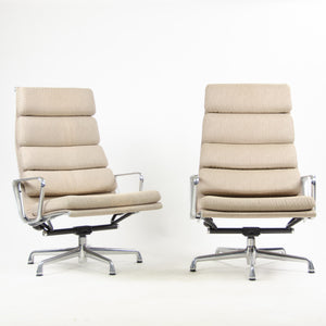 SOLD Herman Miller Eames Soft Pad Aluminum Group Lounge Chairs Fabric 2x 2007