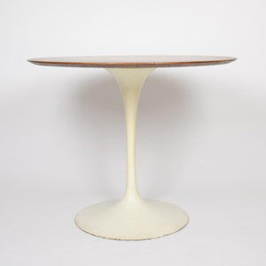 SOLD 1960's Eero Saarinen For Knoll 36 Inch Walnut Tulip Cafe / Dining Table Marked