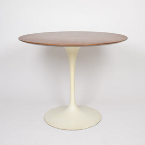 SOLD 1960's Eero Saarinen For Knoll 36 Inch Walnut Tulip Cafe / Dining Table Marked