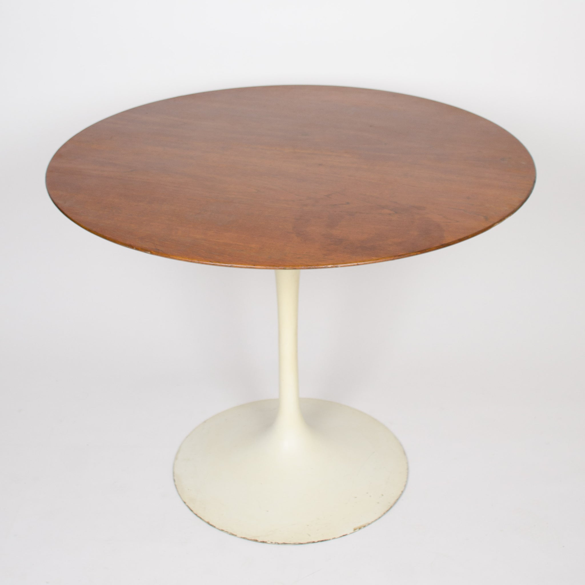 SOLD 1960's Eero Saarinen For Knoll 36 Inch Walnut Tulip Cafe / Dining Table Marked