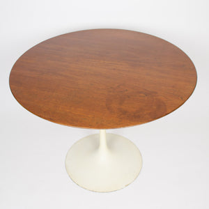 SOLD 1960's Eero Saarinen For Knoll 36 Inch Walnut Tulip Cafe / Dining Table Marked