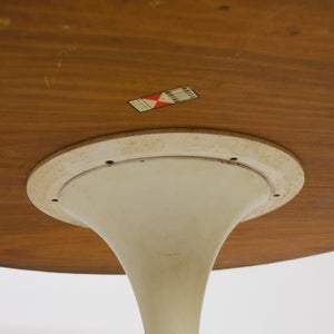 SOLD 1960's Eero Saarinen For Knoll 36 Inch Walnut Tulip Cafe / Dining Table Marked